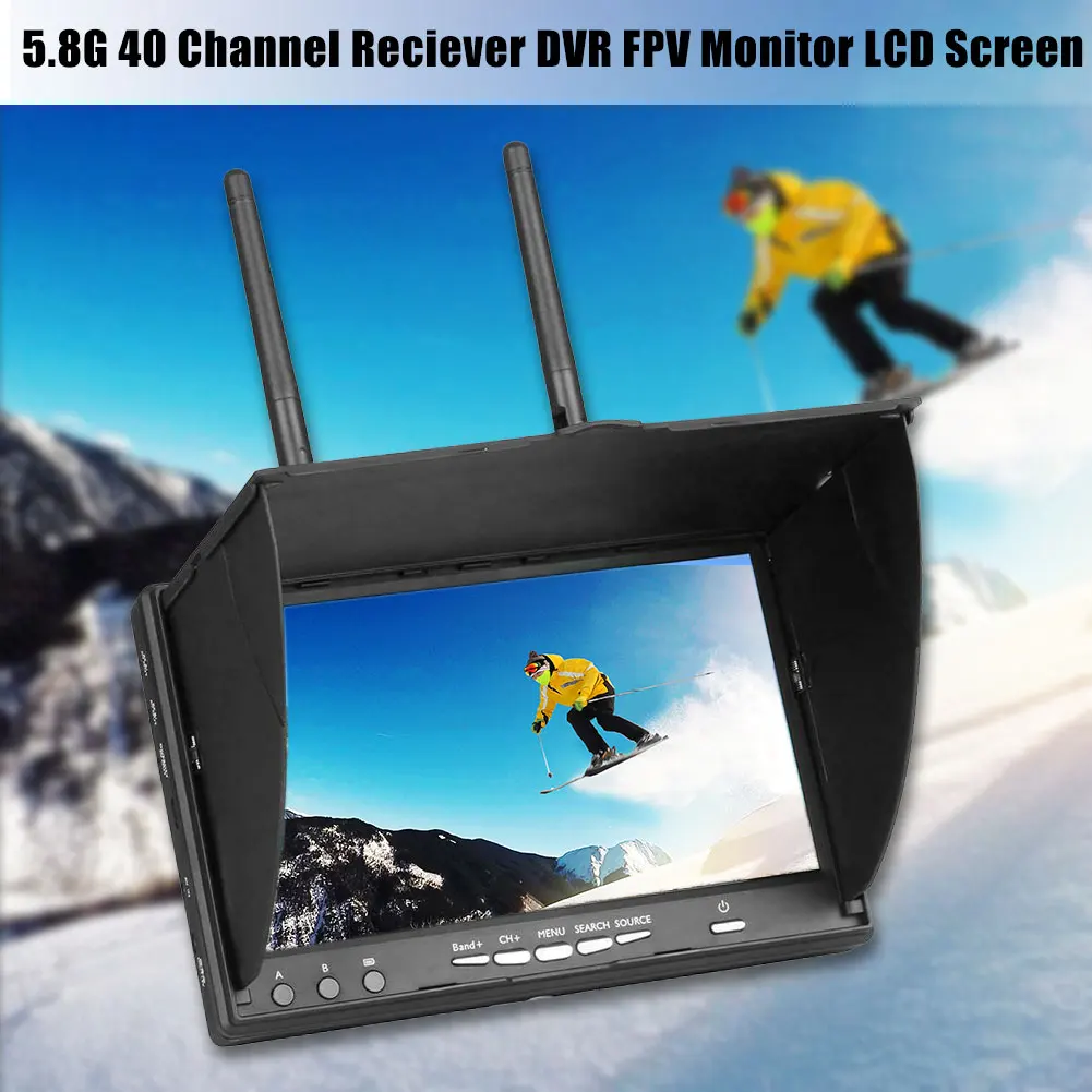 

5.8G 40 Channel Wireless 800 X 480 DVR Handhold RC Part LCD Screen Practical Built-in Battery FPV Monitor For Drone Quadcopter