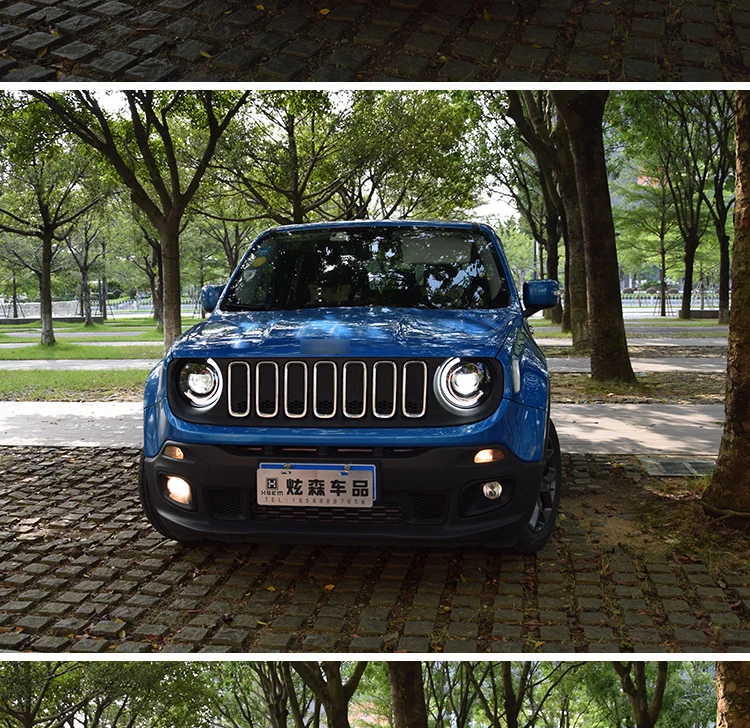 Автомобильный Стайлинг фар для Jeep Renegade- светодиодные фары DRL ходовые огни биксеноновый луч ангельские глазки Авто фара