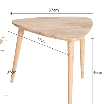 Современный треугольный журнальный столик, креативный дизайн, угловой стол из цельного дерева, столик, современная мебель для спальни, гостиной - Цвет: big size table