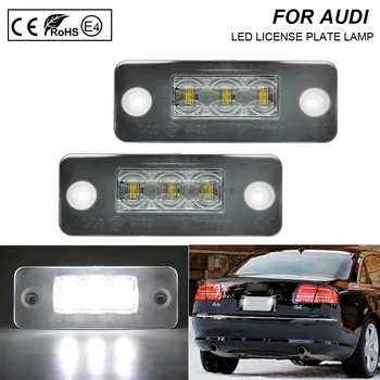 

2 pieces Led License Plate Light Number Plate lamp Auto Tail Light White LED Bulbs For Audi A8 D3 2002-2010