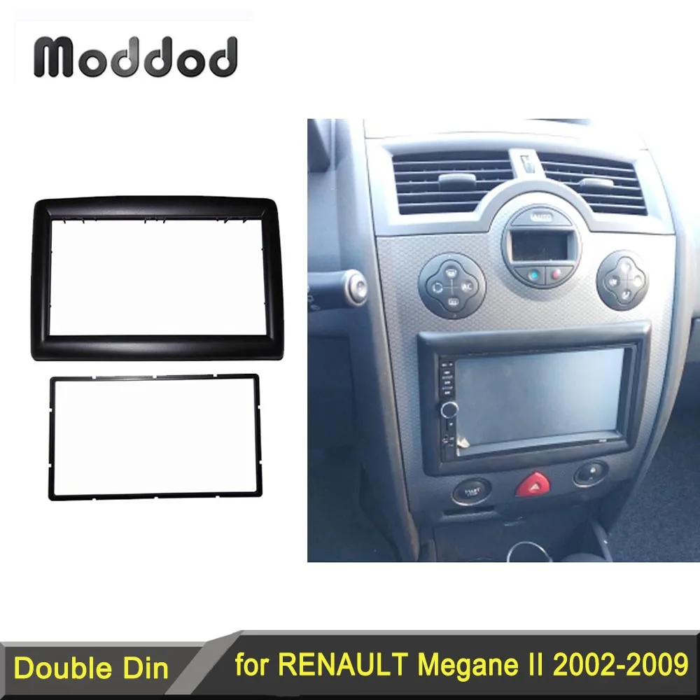 Double 2 Din Radio Fascia for Renault Megane 2 II 2002-2009 Stereo Panel Dash Kit Refitting Installation Trim Face Frame Bezel radio installation frame radio frame radio installation accessories radio panel