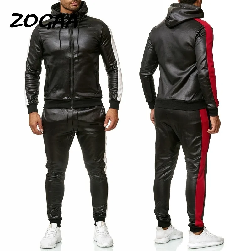 Мужской комплект из 2 предметов ZOGAA повседневный спортивный костюм искусственной