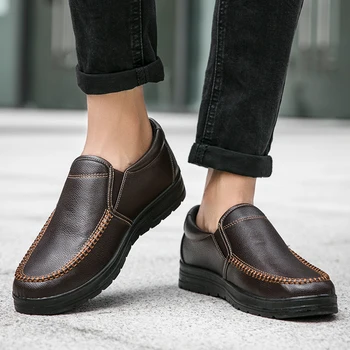 Men Loafers Light Leather Outdoor Casual Walking Soft Men's Shoes 3