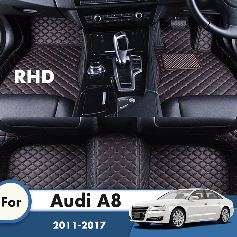 

RHD Custom Car Floor Mats For Audi A8 2017 2016 2015 2014 2013 2012 2011 Car Accessories Interior Decoration Car Styling Carpet