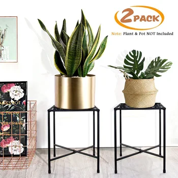 

Iron Art Indoor Outdoor Flower Pot Holder Potted Home Decor Plant Stand Housewarming Floor Freestanding Patio Anti Slip Modern
