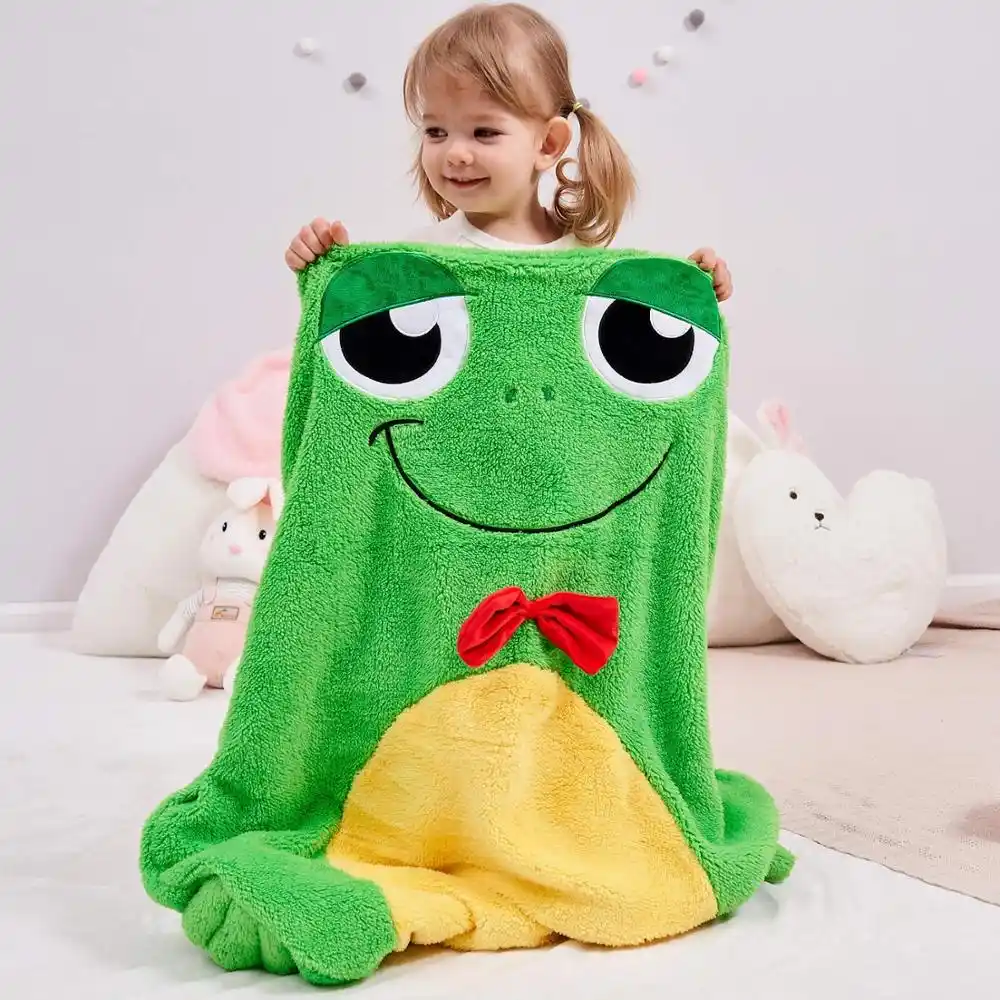 Cozy Frog Blanket For Kids Soft Plush Fleece Blanket Sleeping Bag Cozy Frog Blanket For Kids Soft Plush Fleece Blanket Sleeping Bag