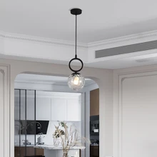 

MINSIHAUSE Modern Creative Round Chandelier Simple Transparent Glass Lighting Living Room Bedroom Dining Room Lighting LED Lamp