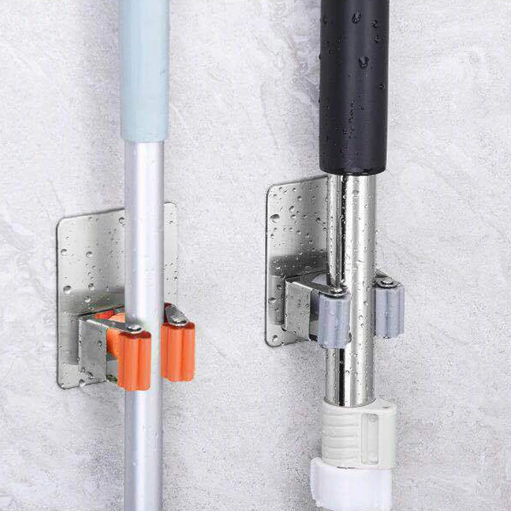 Ganchos de acero inoxidable 304, soporte organizador de fregona montado en la pared, gancho para escoba, ganchos fuertes para cocina y baño