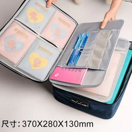 baby Medical record card storage bag pregnant women checkup information Document bag portable multi-function file Travel bag - Цвет: dark blue-big