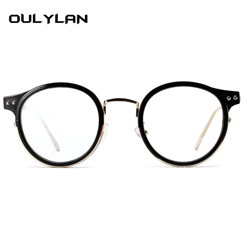 Oulylan, прозрачные круглые оправы для очков, женские прозрачные оптические очки, Женские винтажные очки с металлической оправой