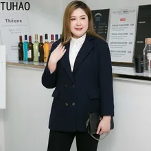 TUHAO зимнее офисное женское плотное теплое шерстяное пальто Формальные куртки женские большие размеры 9XL 8XL 7XL 6XL Верхняя одежда Пальто HC227