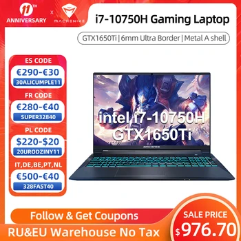 Machenike T58-VB i7 Gaming Laptop i7 10750H GTX 1650Ti 8GB RAM 512G SSD 15.6'' Ultra border IPS i7 notebook Metal A shell 1