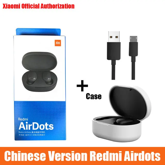 As the picture Xiaomi Redmi Airdots наушники-вкладыши TWS Bluetooth 5,0 наушники стерео Беспроводной активный Шум отмена с микрофоном громкой связи - Цвет: As the picture