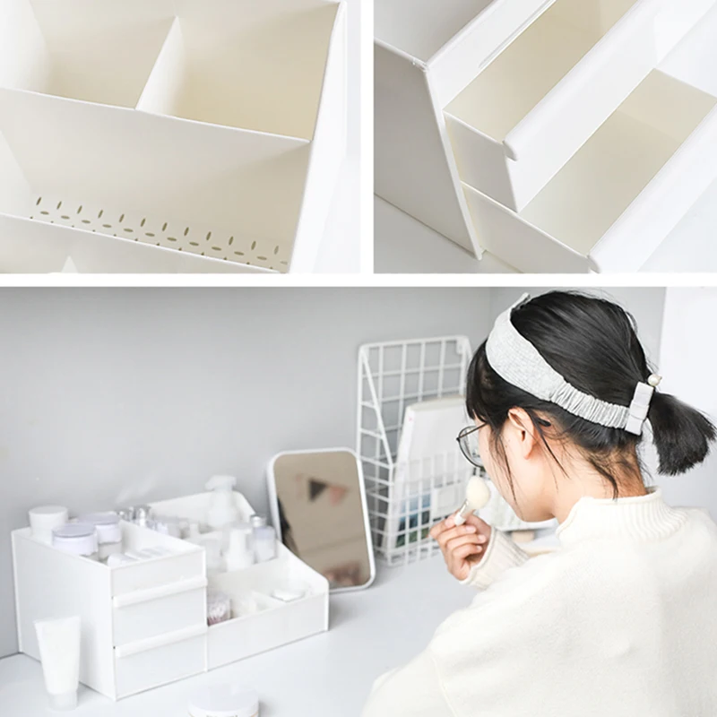 

Plastic Storage Box Makeup Drawers Organizer Box Jewelry Container Make Up Case Cosmetic Office Boxes Make Up Container Boxes