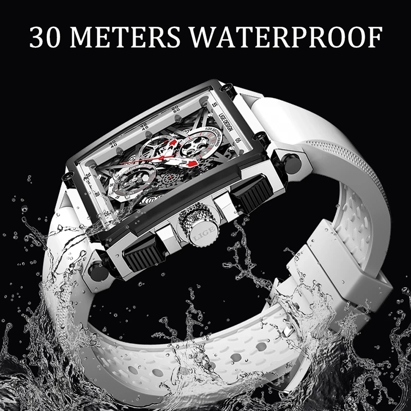 LIGE-reloj analógico de cuarzo para hombre, nuevo accesorio de pulsera resistente al agua con calendario, complemento Masculino deportivo de marca de lujo con diseño cuadrado, 2021