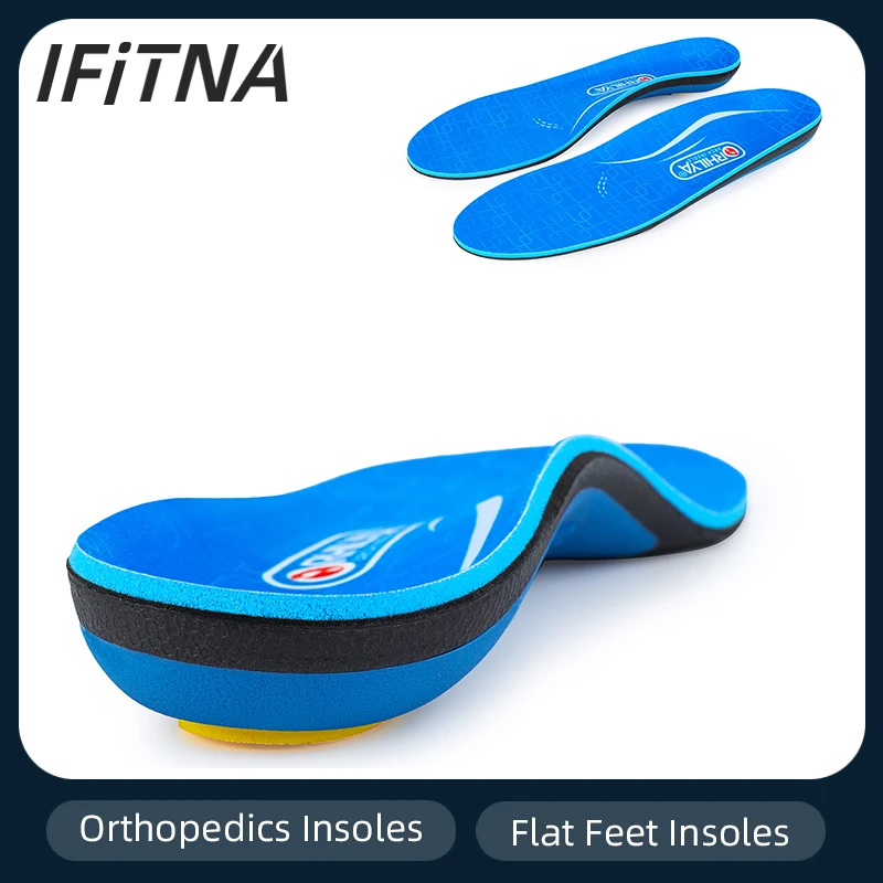 Orthopedic Insoles IFITNA Flat Feet Orthopedic Insoles Arch Support Template Plantar Fasciitis Orthotics Heel Pain Inserts Boots Sneaker Men Women