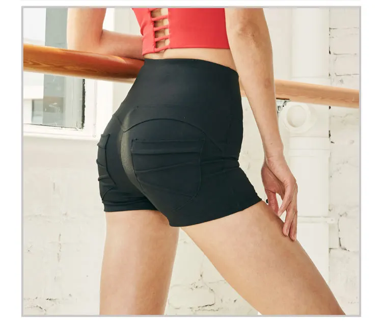 

Soft Nylon Fitness Jogger Shorts Women High Waist Solid Sport Workout Shorts Slim Tummy Control Gym Athletic Shorts