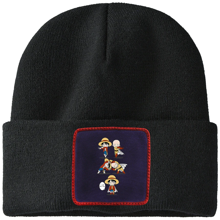 Janpan аниме один кусок удар человек вязаная шляпа Кепка с черепом Зима Осень Теплые