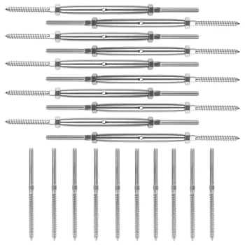 

Lag Screw Swage Turnbuckle for 1/8 inch Wire Rope Cable, Stainless Steel T316 Marine Grade
