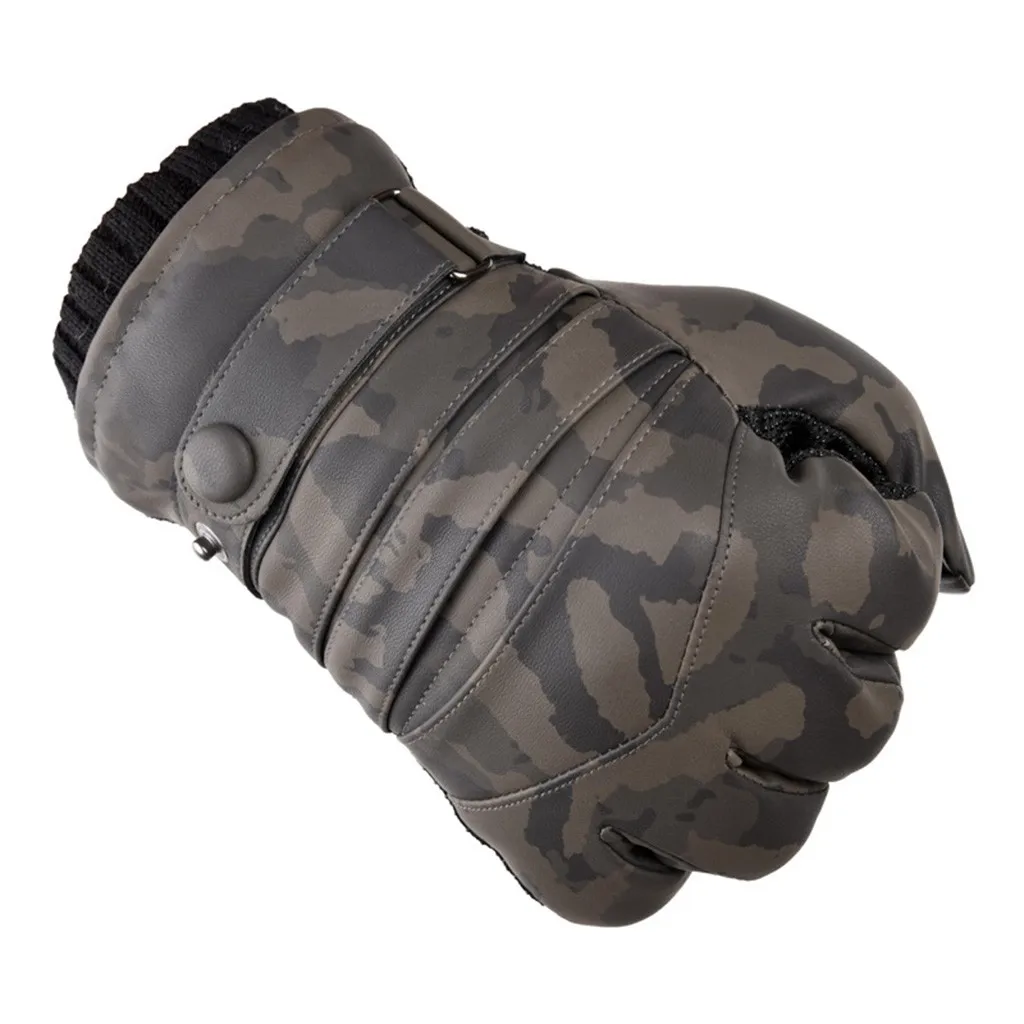 Модные зимние мужские перчатки для велоспорта, уличные камуфляжные теплые женские перчатки с сенсорным экраном, женские перчатки