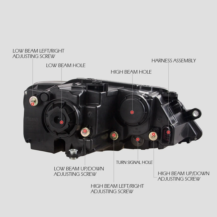  VLAND factory for car head lamp for Jettas LED headlight 2012 2013 2014 for Sagitar head light with - 4000057126317