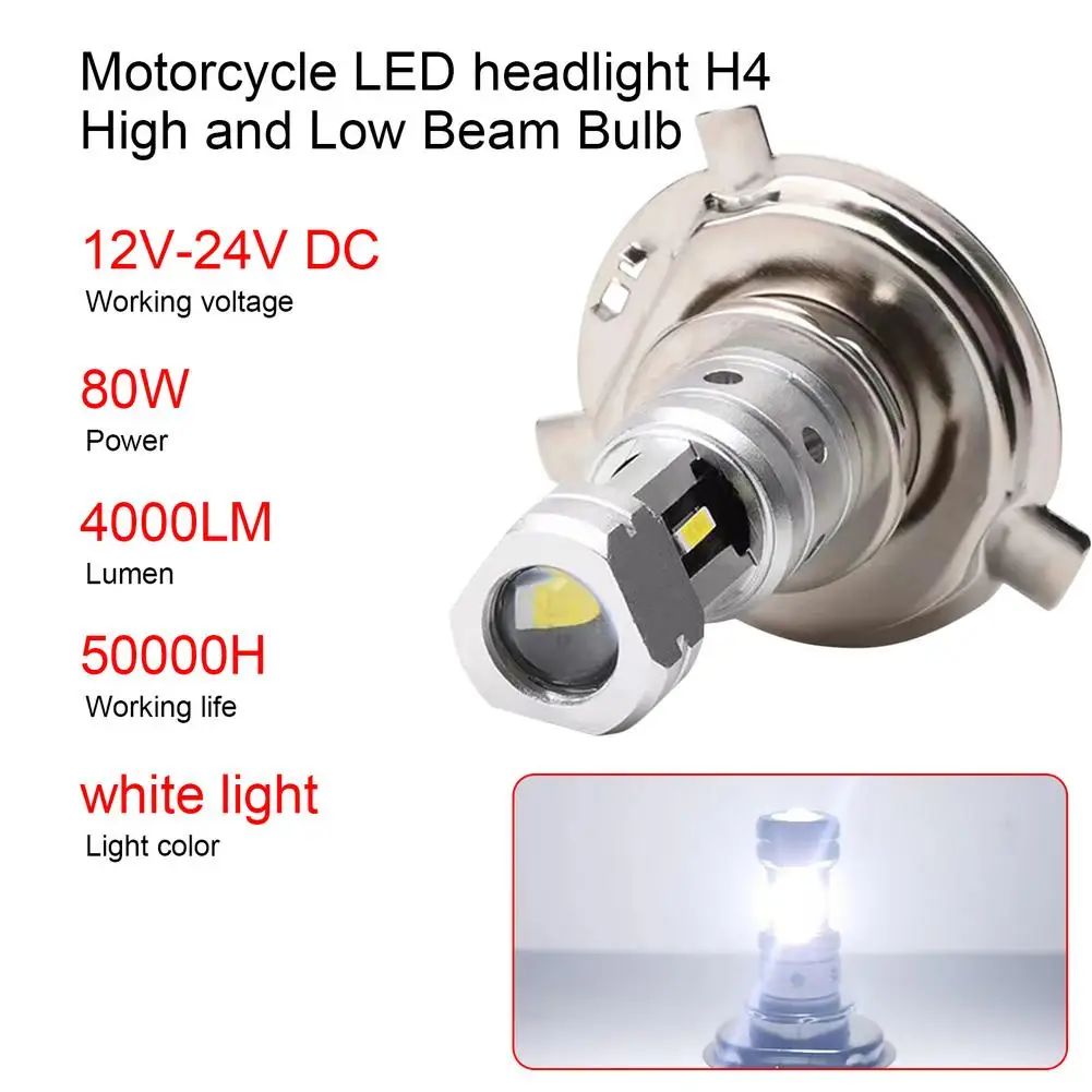 Ampoule de phare Led H4 pour moto, 6000k, 4000 Lumens, blanc, puces  CSP1860, phare de voiture universel pour M, 6000K | AliExpress