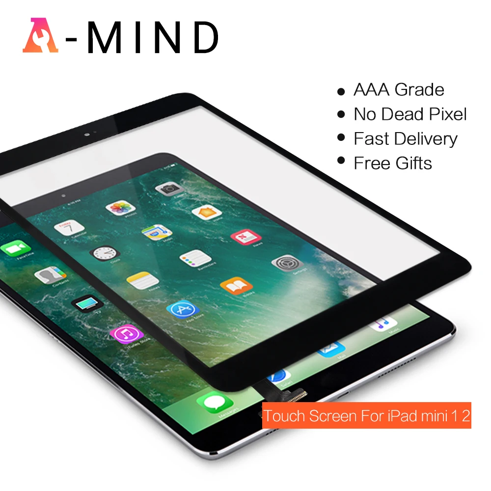 Сменный сенсорный экран для iPad Mini 1 A1432 A1454 A1455 2 A1489 A1490 A1491 черный белый|ЖК-экраны и