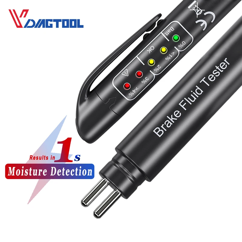 Probador de líquido de frenos del coche, herramientas de diagnóstico de coche, 5 LED, prueba de líquido de frenos precisa, calidad de aceite, Digital, prueba automotriz automática