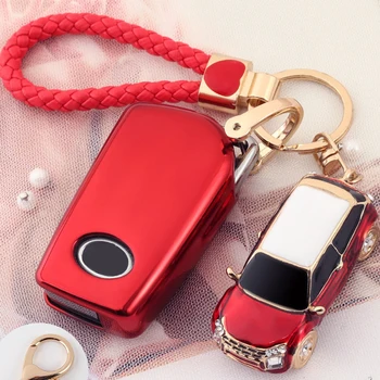 

For Toyota Camry Corolla HIGHLANDER RAV4 Foldable 2 or 3 Button Car Key Cover TPU Soft Rubber Car Key Decoration Cover