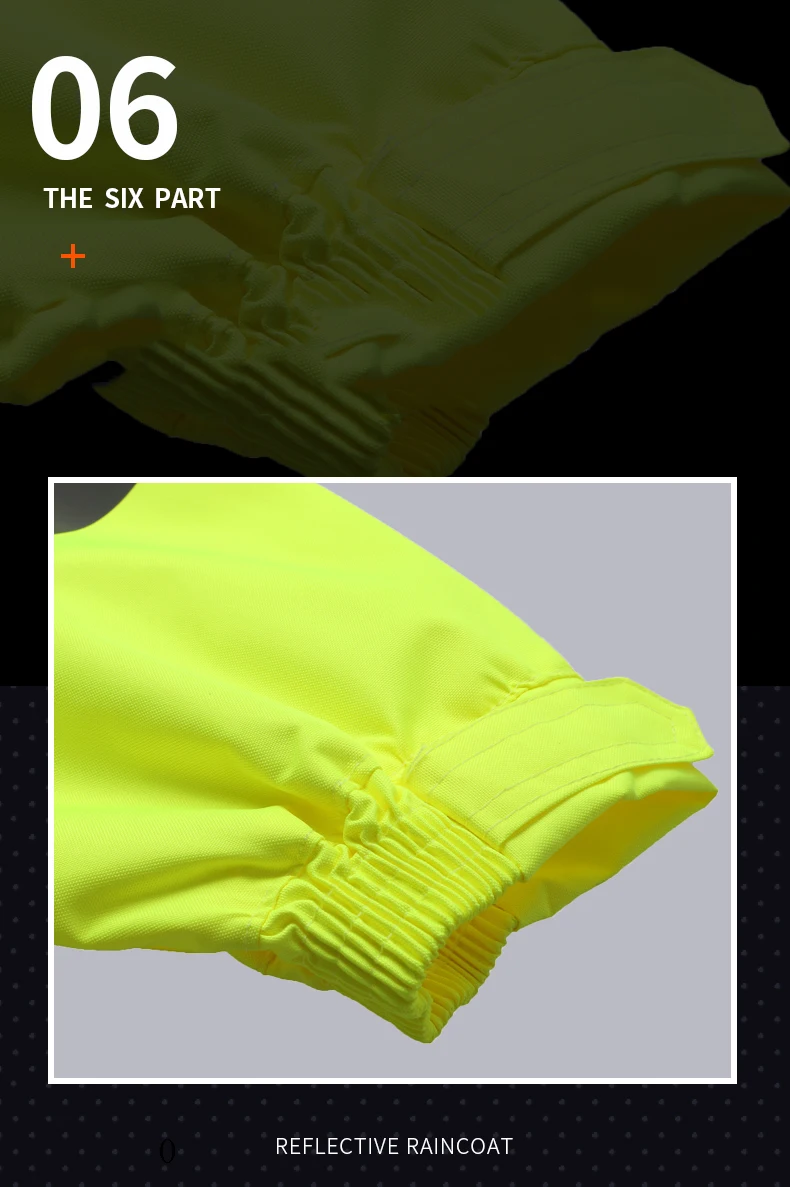 Взрослый Длинный плащ Hi Vis Светоотражающий дождевик уплотненные оксфорды водонепроницаемый пальто костюм с большим инструментом Карманный флуоресцентный