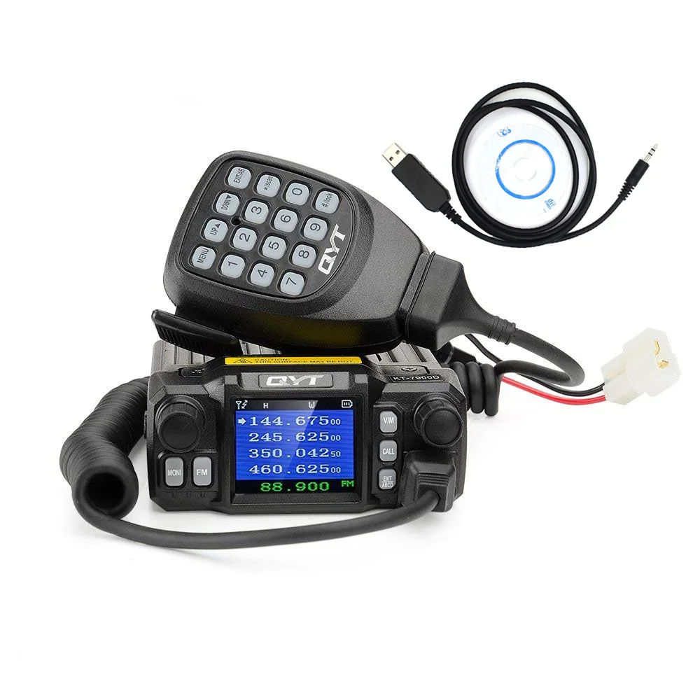 KT-7900D-USB QYT KT-7900D мобильное радио 25 Вт Quad Band Quad Дисплей 144/220/350/440 МГц Автомобильный мобильный радио любительская радиостанция KT7900D - Цвет: KT-7900D-USB