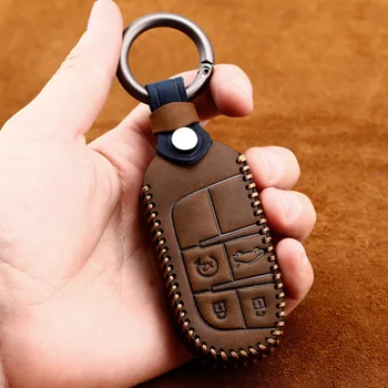 

Leather Car Key Case Cover Key Case for Dodge Journey Charger for Jeep Renegade Grand Cherokee for Chrysler 200 300 Covers