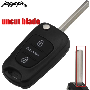 

jingyuqin 10p Remote 3B Flip Folding Blank Key Car-styling Replacement Car Key Shell Key Fob Accessories For Hyundai Solaris