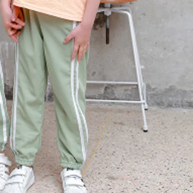 Toddler Kids Pants 2022 Summer Candy Color Harem Pants Boys Soft Trousers Drawstring Side Stripe Baby Boys Pants F