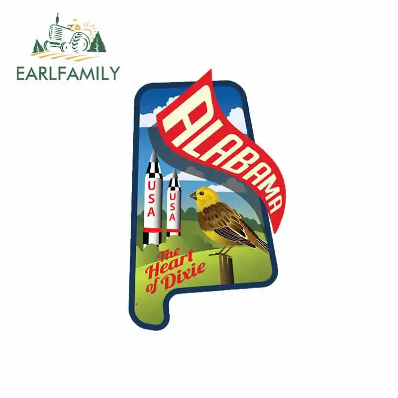EARLFAMILY 13 см x 7 8 для Алабама США карта государственное сердце Дикси автомобильные