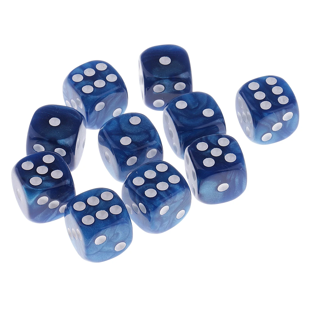 10 Pieces Plastic 6-sided Digital Dice D6 for Party Bar Table Game Accessory Gaming Dice Birthday Parties Board Game
