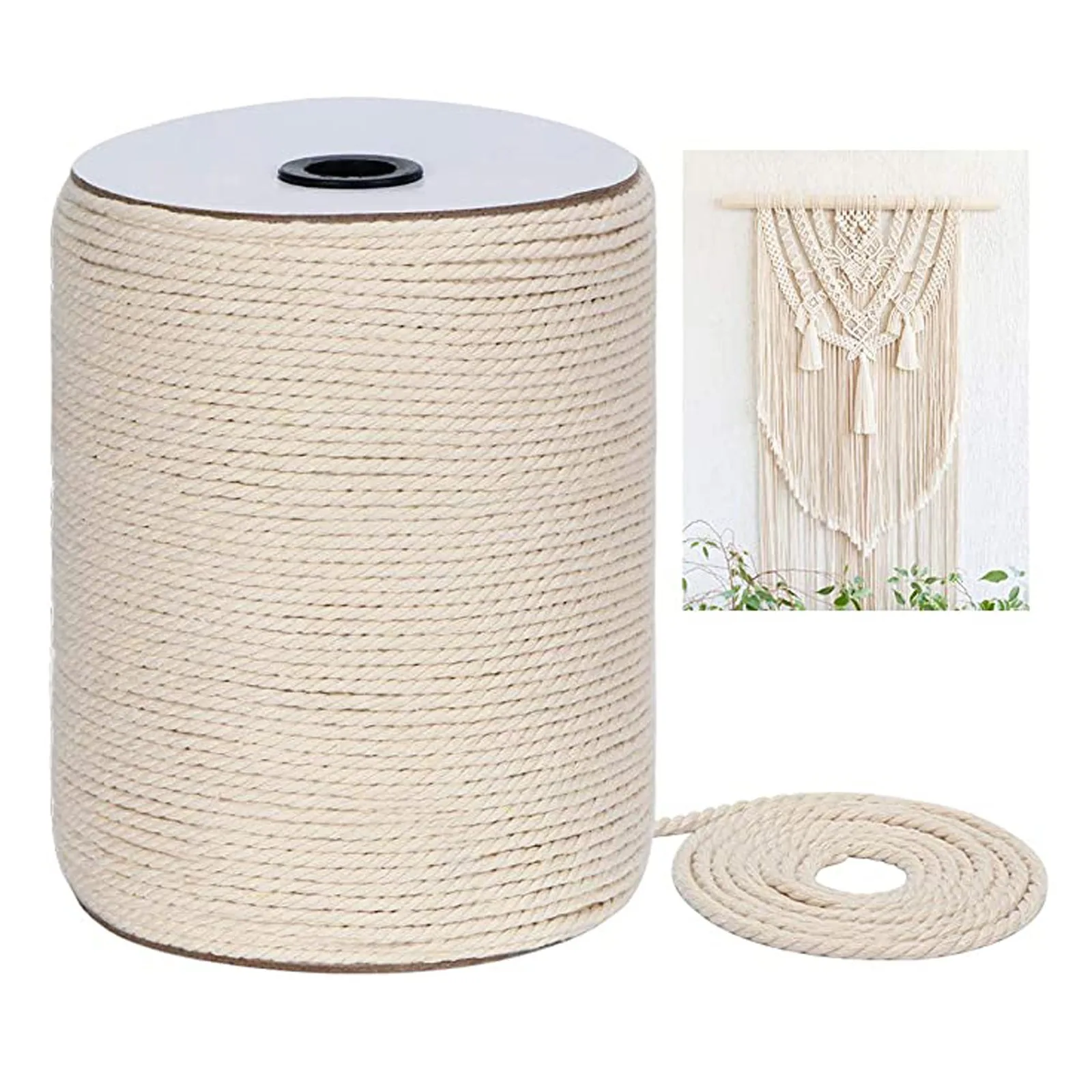 Cuerda de algodón de 3mm x 300m, cuerda de algodón multiusos, creativa, Diy, trenzado, macramé, para colgar en la pared, manualidades #35