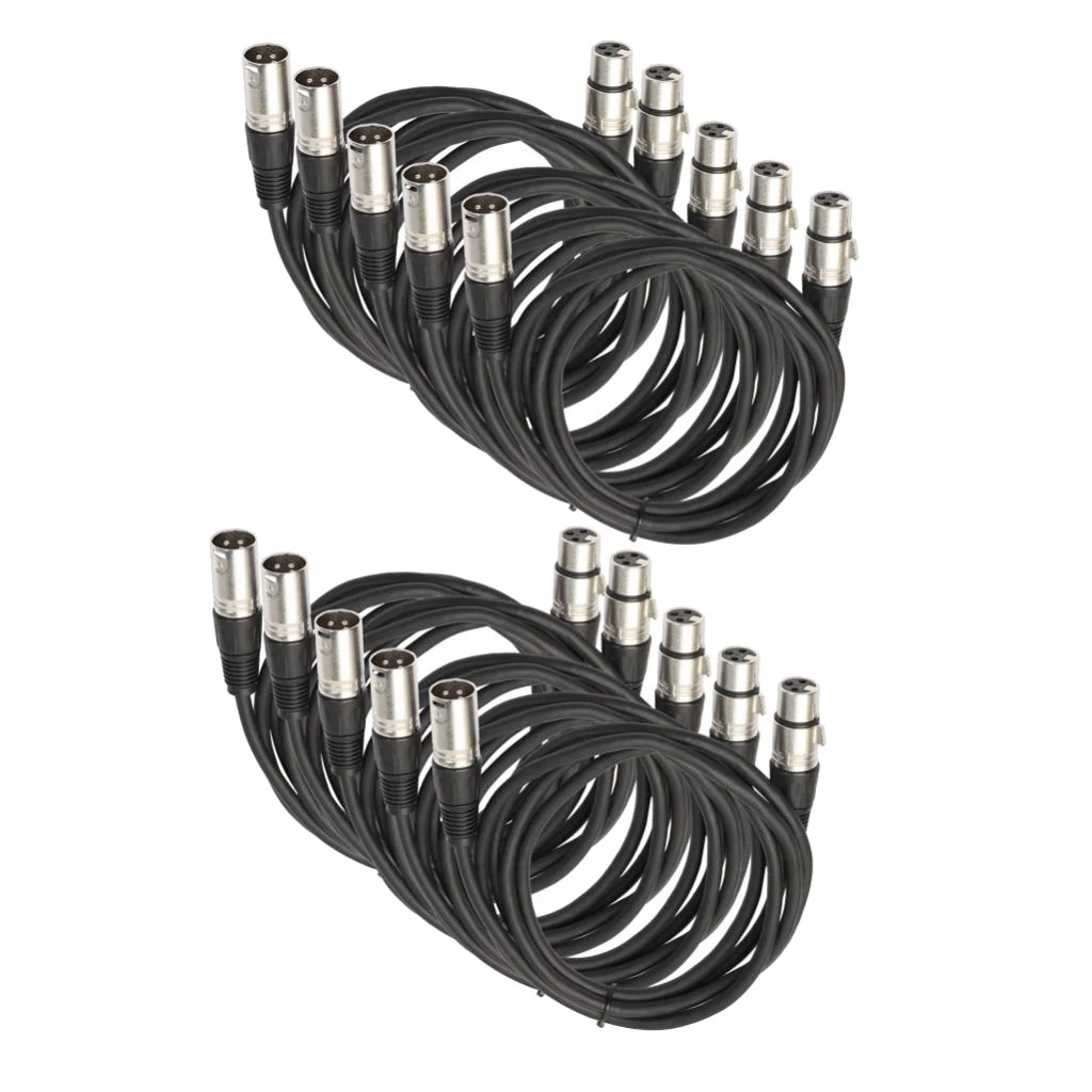 

10 Pieces 3 Pin XLR Male To XLR Female Cables Microphone Audio Cable 10 Feet, Cable for Studio Recording and Live Sound
