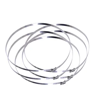 

DWCX 5pcs 12" Stainless Steel Silver Car Flexible Fuel Worm Gear Hose Clamps Duct Clamp Clip w/ Wrench Range 289-311 Automotive