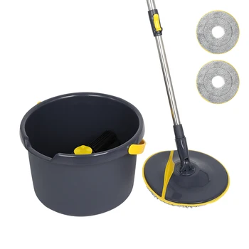 

Yocada 360 Degree Rotating Mop with Bucket 2 Microfibre Pads Adjustable Extended Handle for Home Kitchen Floor Cleaning