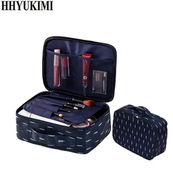 

HHYUKIMI Brand Flamingo Women Cosmetic Bag Organizer Toiletry Kits Necessity Travel Big capacity Waterproof Portable Makeup Bag