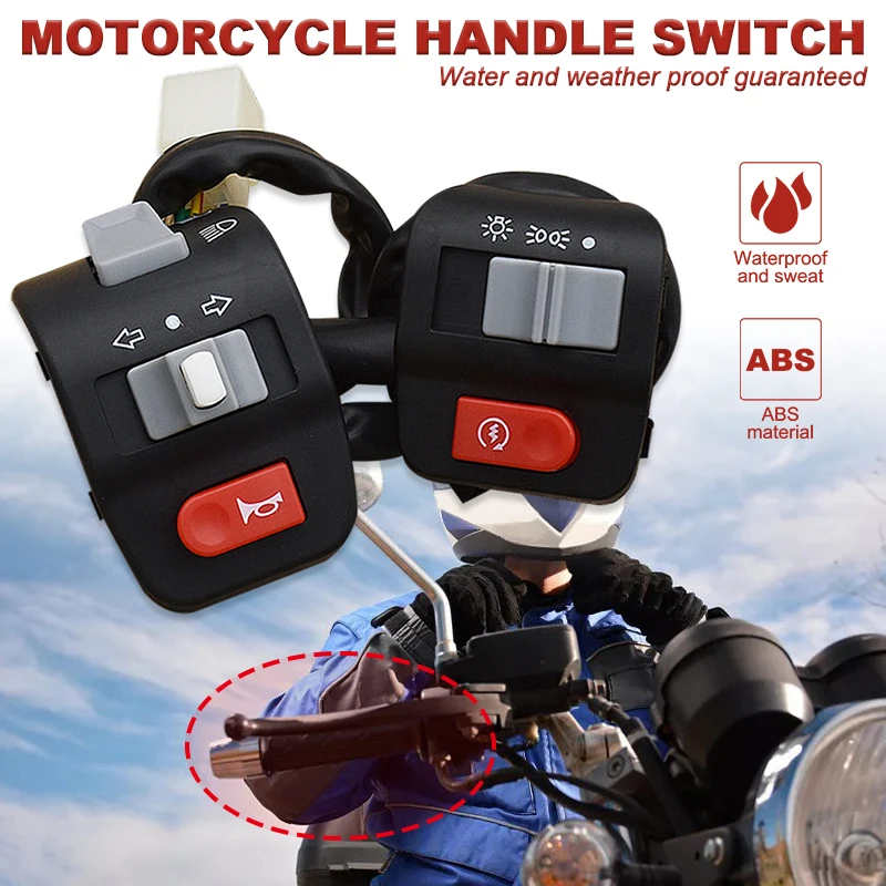 2x Motorcycle Handlebar Switch Motorcycle Flashing Controller Switch