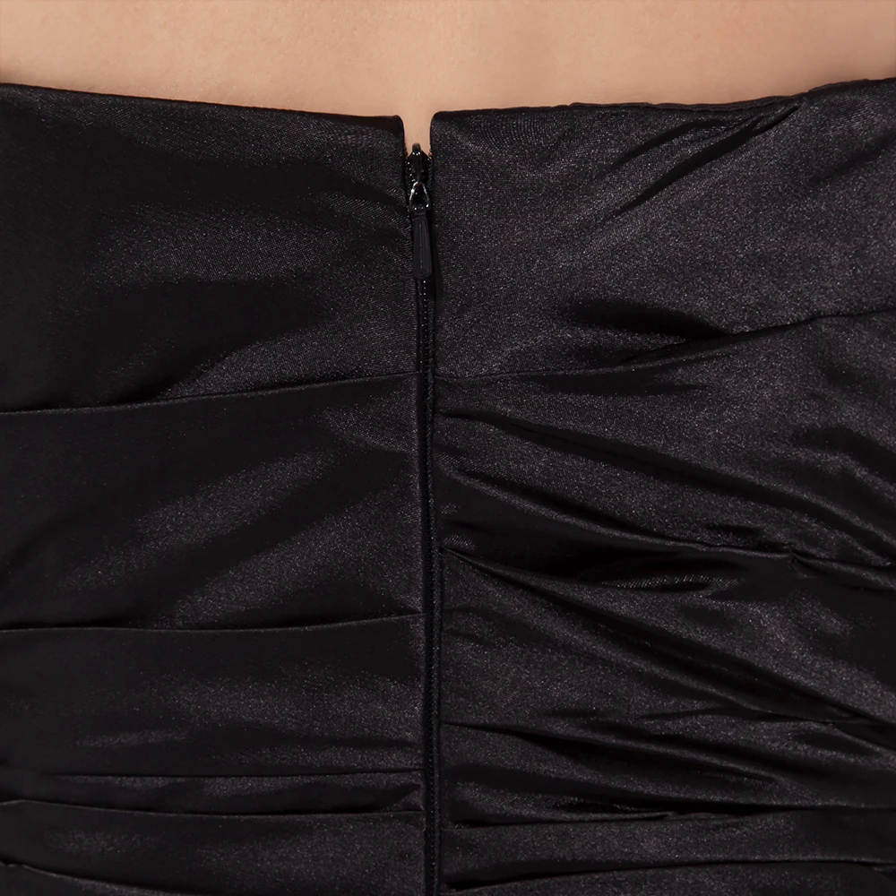 Женское вечернее платье черное сатиновое для коктейлей 2019|prom dresses 2017|black prom dressprom |