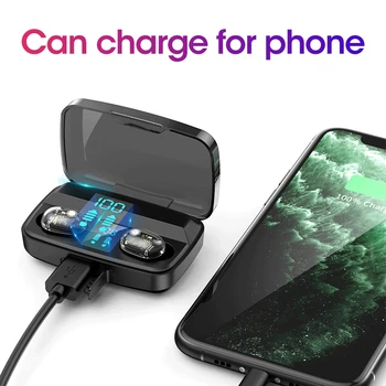 

Earphone Digital Display Headphone Wireless Headphones Bluetooth 5.0 with Microphone Noise Canceling Headsets Earbuds for Sports