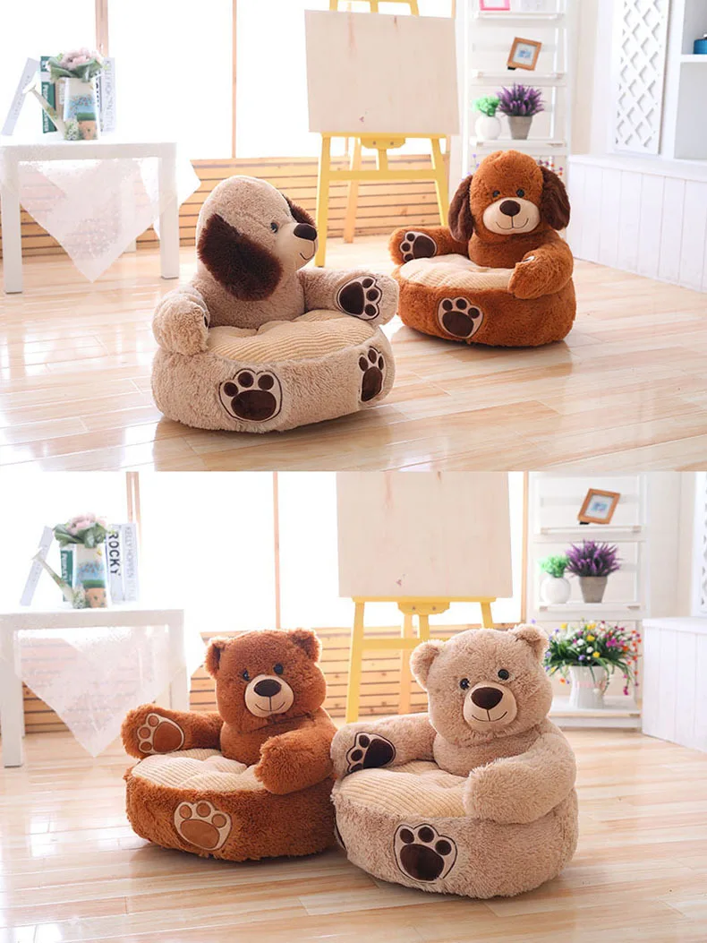Детский мультяшный диван, плюшевый медведь, погремушка, детское обеденное кресло, щенок, диван, плюшевые игрушки, подушка для сиденья
