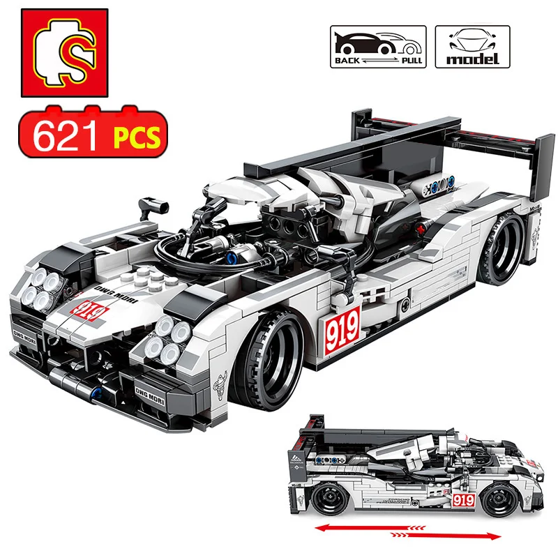 

SEMBO 621PCS Mechanical Speed Super Racing Cars Bricks Toys City High-Tech Pull Back Sport Car Building Blocks Model Kids