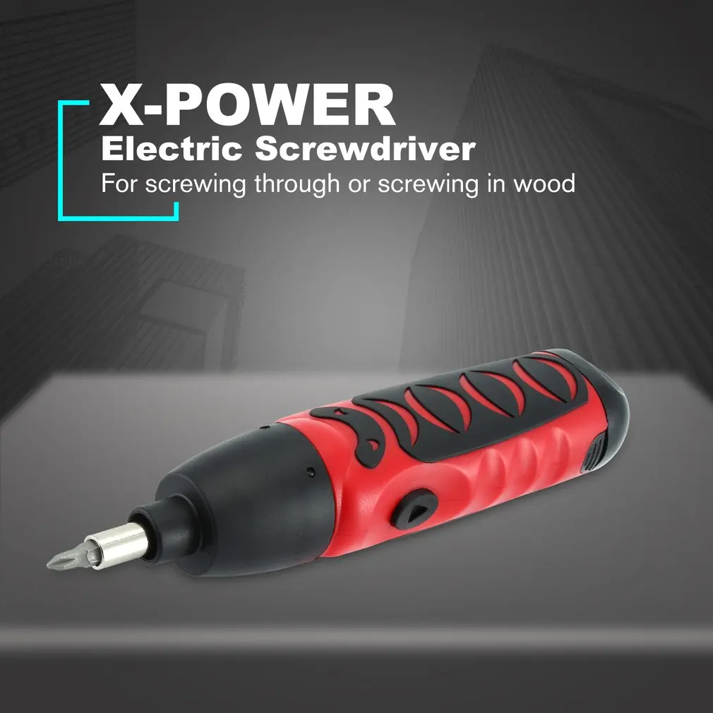 X-power 6V Mini Cordless Electric Screwdriver Bits kit Wireless Screw Power Driver Drill Power Tools Forward/Reverse Switch