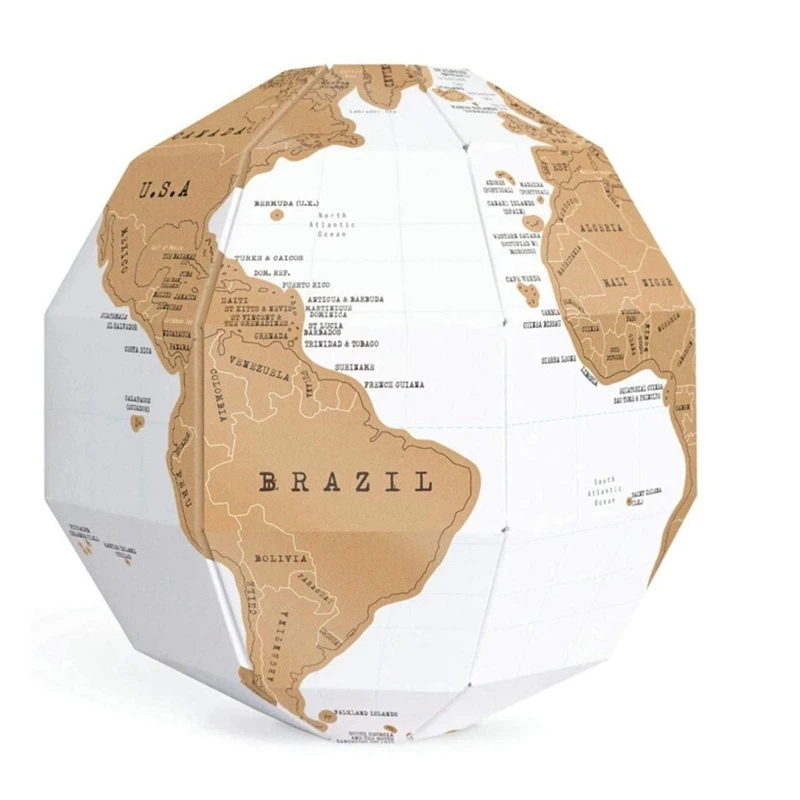 

Diy Scratch Globe 3D Stereo Assembly Globe World Map Travel Kid Child Toy Gift