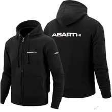 Толстовка на молнии с логотипом Abarth, мужские толстовки на молнии, осенняя толстовка с капюшоном, зимняя длинная модная повседневная одежда w