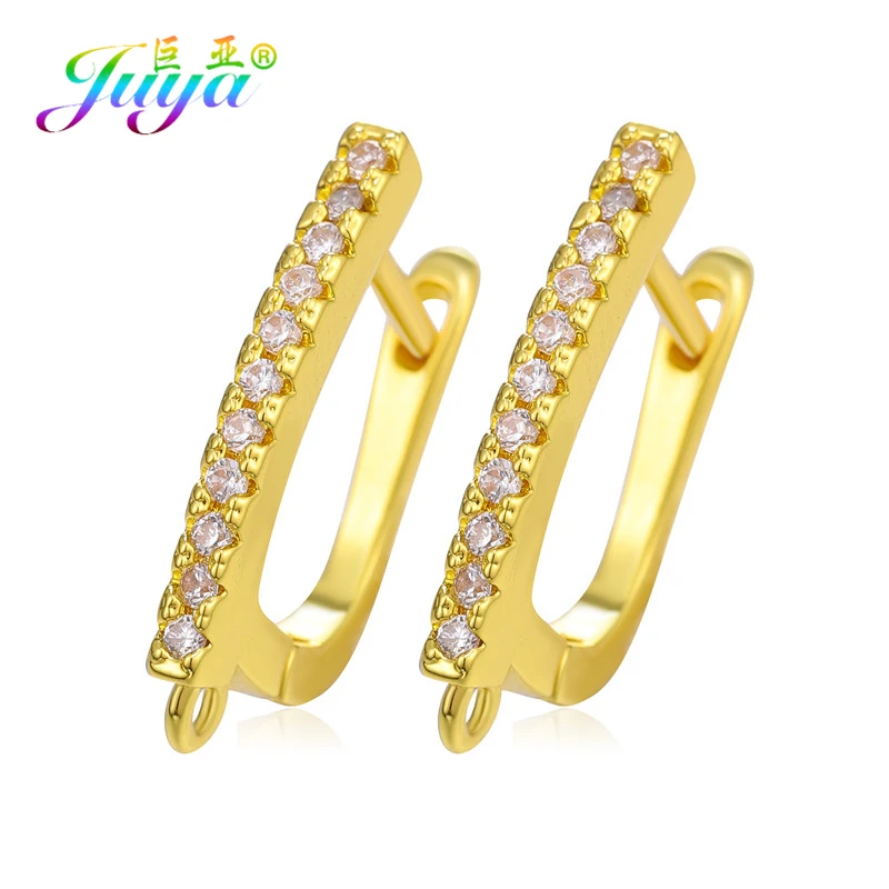 Gold Juya ювелирные изделия ручной работы, золотые/серебряные серьги, крючки, аксессуары для женщин, роскошное изготовление сережек - Цвет: Gold